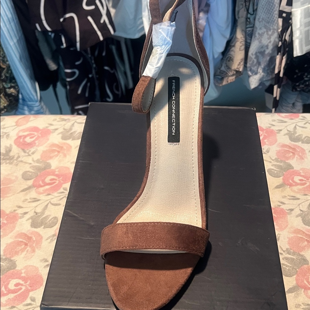 French Connection Suede Brown Heels